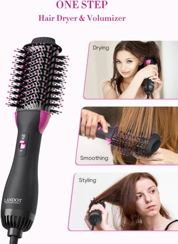 Hair Dryer Brush Blow Dryer Brush in One - One-Step Hot Air Brush with 60 mm Oval Barrel - 4 in 1 HairDryer Styler and Volumizer for Drying Straightening Curling Volumizing Hair - Image 2