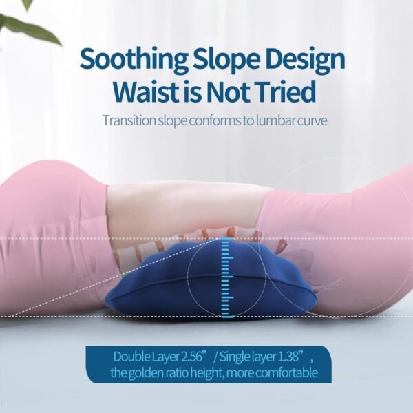 RESTCLOUD Adjustable Lumbar Support Pillow for Sleeping Memory Foam Back for Lower Pain Relief for Sleeping for Bed and Chair - Image 2