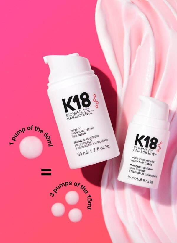 K18 Leave-In Molecular Hair Mask, Repairs Dry or Damaged Hair, Reverse Hair Damage from Bleach, Color, Chemical Services & Heat - Image 6