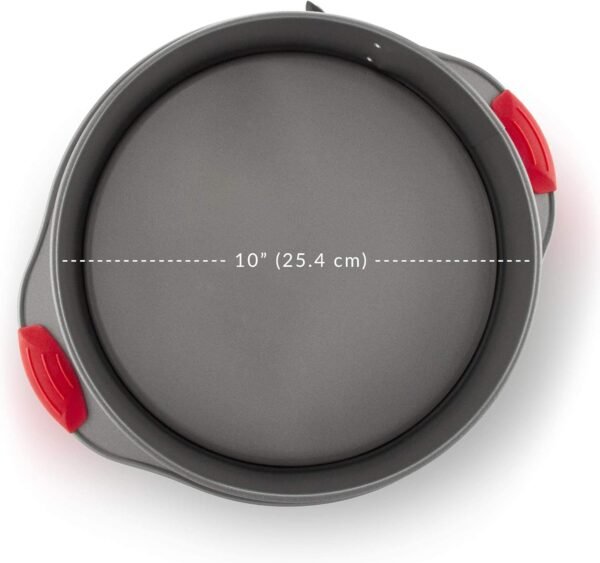 Boxiki Kitchen 10 Inch Nonstick Springform Pan, Professional Spring Form and Cheesecake Baking Mold, Leakproof Cake Pan With Silicone Handles - Image 4