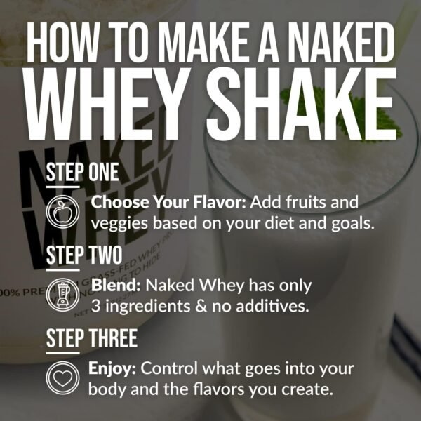 Naked Whey Chocolate Protein Powder - Only 3 Ingredients - Grass Fed Whey Protein Powder, Organic Chocolate and Organic Coconut Sugar, No GMO, No Soy, and Gluten Free - 24 Servings - Image 3