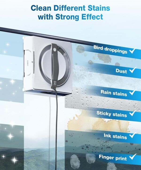 ECOVACS Winbot W2 Omni Portable Window Cleaning Robot, Intelligent Cleaning with Three-Nozzle Wide-Angle Spray Technology, Win SLAM 4.0 Path Planning, Deep Edge Cleaning, 5500Pa Suction Power - Image 6