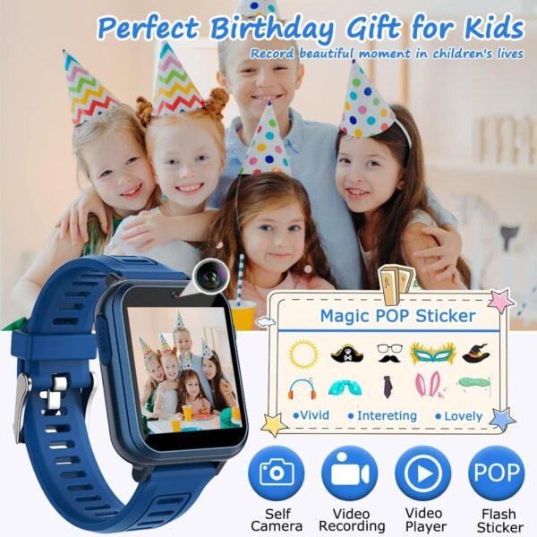 Kids Smart Game Watch with 24 Games HD Touch Screen Video Camera Music Player Pedometer Flashlight Alarm Clock 12/24 hr, Gifts for 5-12 Year Olds Boys - Image 3