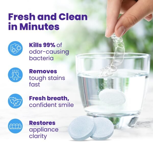 Retainer Brite - Retainer Cleaner Tablets for Invisalign, Mouth Guard Cleaner, Night Guard Cleaner and More. Cleaning Tablets for Ultrasonic Cleaners. 120 Tablets - 4 Month Supply. Made in USA - Image 5
