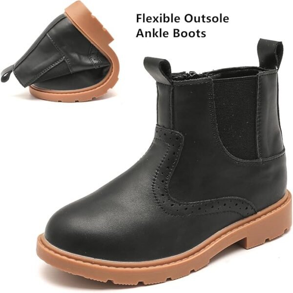 DADAWEN Boys Girls Waterproof Outdoor Side Zipper Comfort Chelsea Ankle Boots Combat Ankle Booties (Toddlers/Little Kids/Big Kids) - Image 5