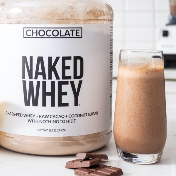 Naked Whey Chocolate Protein Powder - Only 3 Ingredients - Grass Fed Whey Protein Powder, Organic Chocolate and Organic Coconut Sugar, No GMO, No Soy, and Gluten Free - 24 Servings - Image 5
