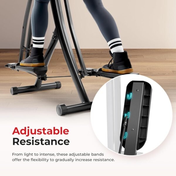 Sunny Health & Fitness Smart Air Walk Elliptical, Foldable Machine w/30 Stride & Adjustable Resistance Equipment for Home Exercise, Cross Trainer Glider, Free SunnyFit App Bluetooth Connection - Image 3