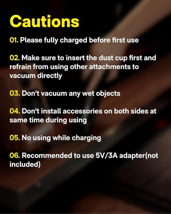 HOTO Handheld Vacuum Cleaner Cordless, Desk Vacuum Cleaner Compressed Electric Air Duster 15000Pa Suction, 4-in-1 Portable Vortex Vacuum Dust Buster Air Blower for Computer, Keyboard - Image 6