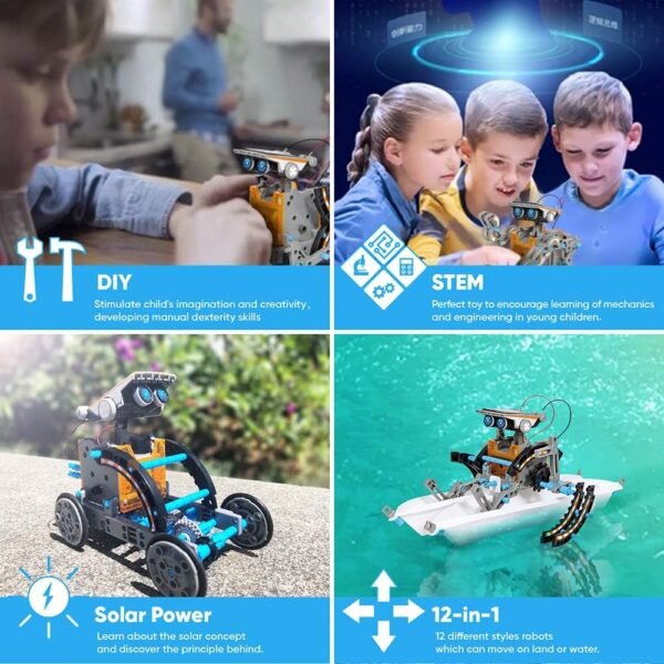 Sillbird STEM 12-in-1 Education Solar Robot Toys for Boys Ages 8-13, DIY Building Science Experiment Kit Birthday Gifts for Kids 8 9 10 11 12 13 Years Old, Solar Powered by The Sun - Image 4
