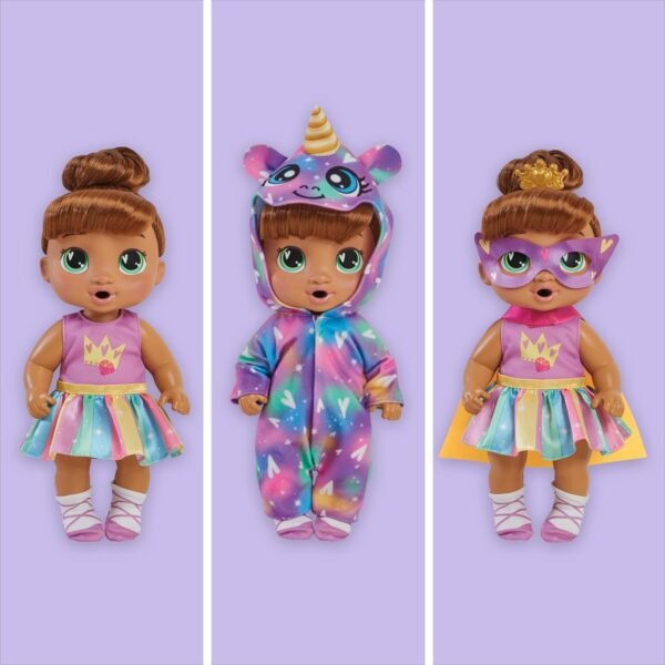 Baby Alive Super BFF Sophia Sparkle Brown Hair Dress Up Baby Doll Playset, 11 Inches, Toys for 3 Year Old Girls & Boys & Up (Amazon Exclusive) - Image 5