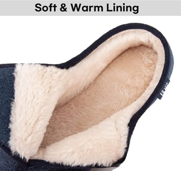 LongBay Womens House Slippers with Warm Furry Winter Diabetic Shoes Wide Width Non Slip for Elderly Orthopedic Neuropathy Indoor Outdoor - Image 3