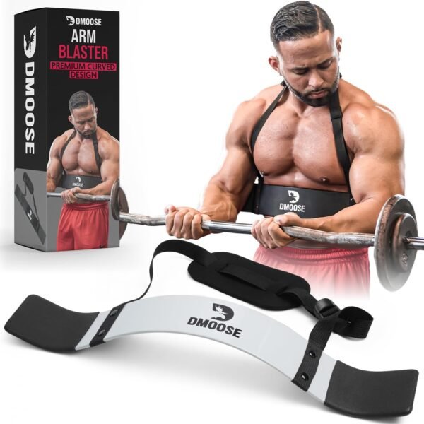 DMoose Fitness Arm Blaster for Biceps & Triceps, Premium Neck Padding Support with Adjustable Straps, Bicep Blaster for Strength Training, Biceps Workout Equipment