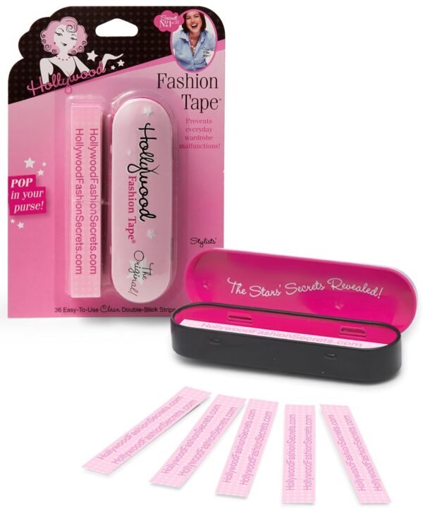 Hollywood Fashion Secrets Fashion Tape Tin, Checklane (Upright) 36 ct Double Sided Apparel Tape