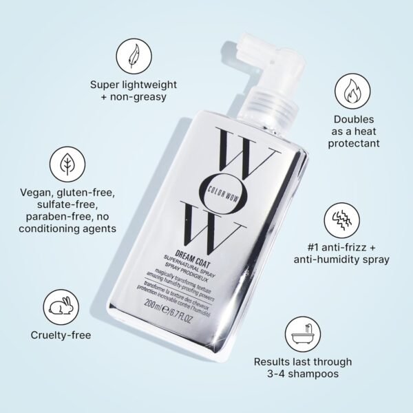 COLOR WOW Dream Coat Supernatural Spray – Keep Your Hair Frizz-Free and Shiny No Matter the Weather with Award-Winning Anti-Humidity Treatment - Image 7