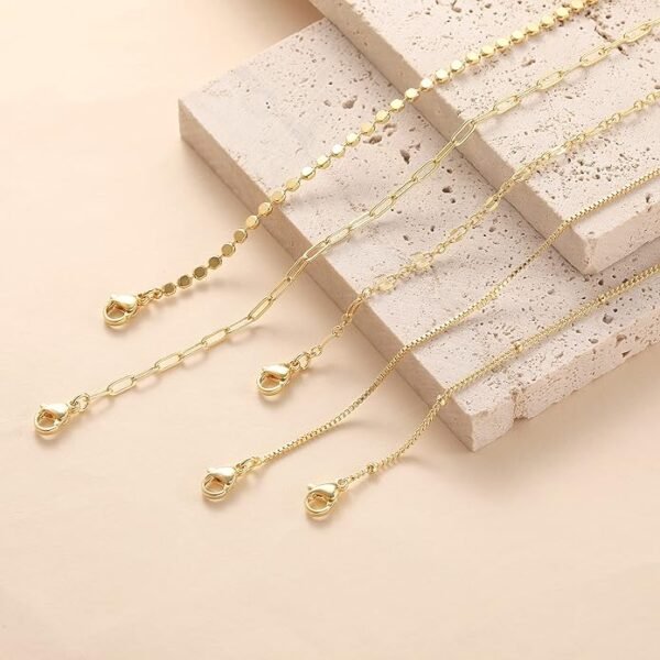 MBW Gold Bracelets for Women Trendy, Dainty 14K Gold Plated Bracelet Stack Beaded Chain Bracelet Set Thin Small Cute Paperclip Bracelets Fashion Waterproof Jewelry Gift Gold Accessories for Women - Image 6