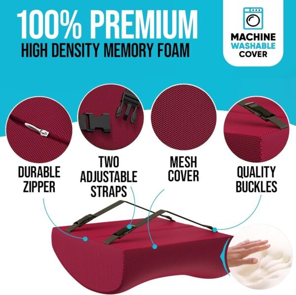 FORTEM Seat Cushion and Lumbar Support for Office Chair, Desk Chair Cushion, Memory Foam Office Chair Cushion, Non Slip Sitting and Back Pillow for Gaming, Car Seat Cushion, Chair Pad - Image 3