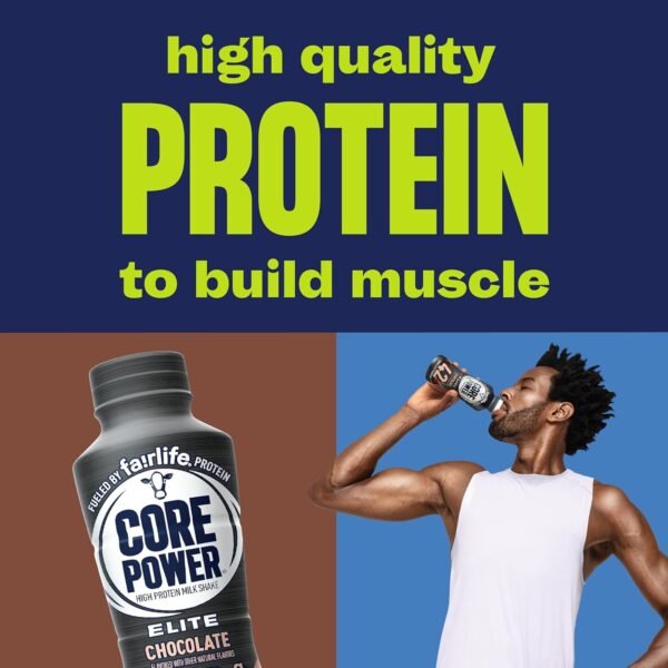 Core Power Elite High Protein Shake, Chocolate, 42g Bottle, 14oz, 12 Pack - Image 6