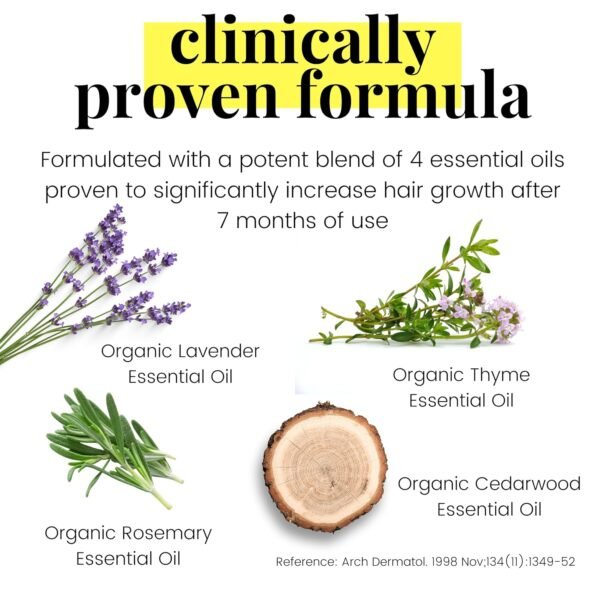 USDA Organic Rosemary Hair Growth Treatment with Castor, Jojoba & Rosemary Oils - Scalp Nourishment for Healthier, Thicker & Shiny Hair, 1 fl oz - Image 6