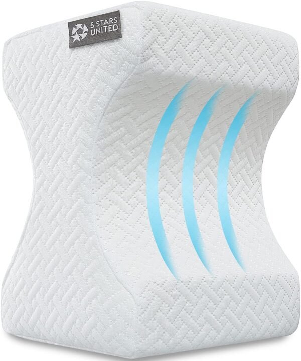 5 STARS UNITED Knee Pillow for Side Sleepers - Memory Foam Leg Pillow for Side Sleeping - Between Legs Pillow for Hip and Lower Back Pain - Sciatica Pain Relief - Image 2