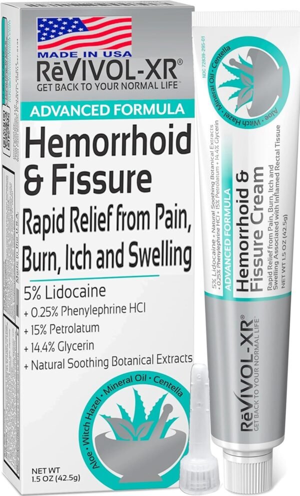 Advanced Hemorrhoid Treatment. 5% Lidocaine + Phenylephrine (Swell) + Glycerin (Protectant) + Aloe + Witch Hazel + Botanicals. Most Complete OTC Ointment & Fissure Cream, USA Made