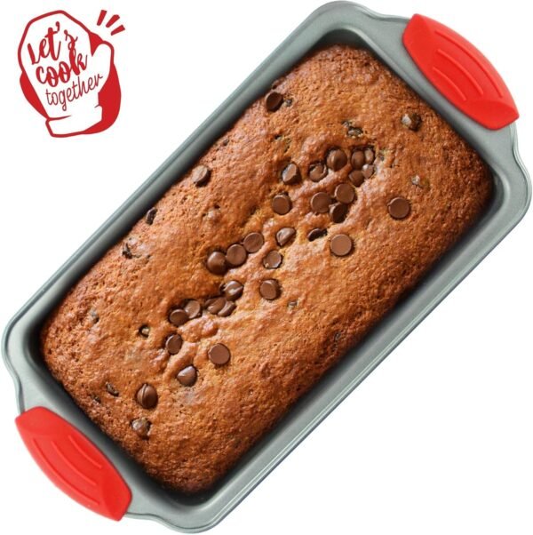 Boxiki Kitchen Non Stick Steel Banana Bread Pan for Baking, Premium Loaf Pan 8.5 Inch With Easy to Clean & Quick Release Coating - Professional Baking Pan With Silicone Handles for Baking Banana Bread - Image 5