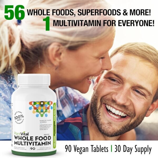 Plantvital Whole Food Multivitamin Multivitamins with 56 Superfoods Raw Veggies and Fruits Vitamins Earth Energy Fruits and Veggies Supplement Pure Fruit and Vegetable Supplements 180 Tablets - Image 5