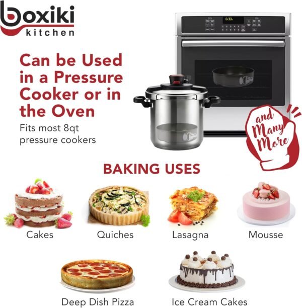 Boxiki Kitchen 10 Inch Nonstick Springform Pan, Professional Spring Form and Cheesecake Baking Mold, Leakproof Cake Pan With Silicone Handles - Image 3