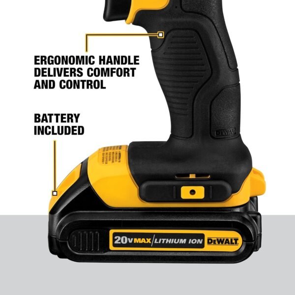 DEWALT 20V Max Cordless Drill/Driver Kit, 2 Batteries and Charger Included (DCD771C2) - Image 3