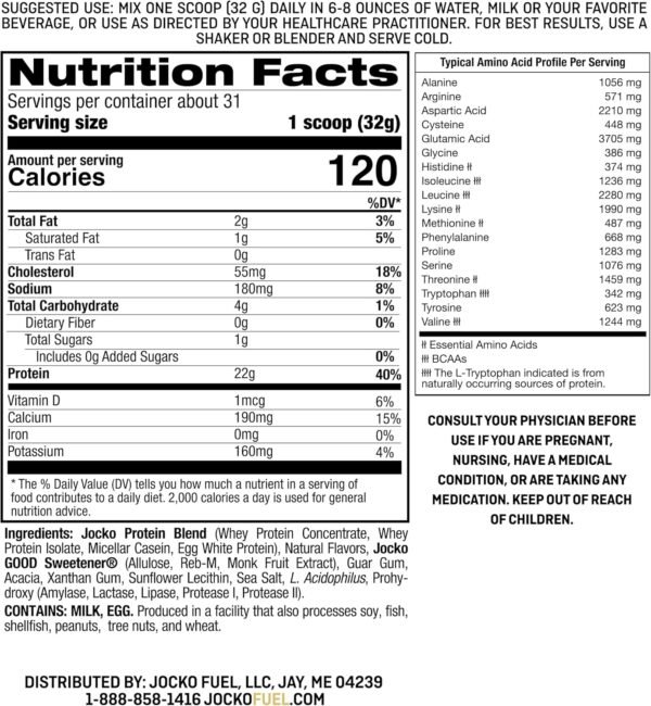 Jocko Mölk Whey Protein Powder 22g Protein - Sugar Free Monk Fruit Blend - Muscle Recovery & Growth, Packaging May Vary (31 Servings, Vanilla Milkshake) - Image 2