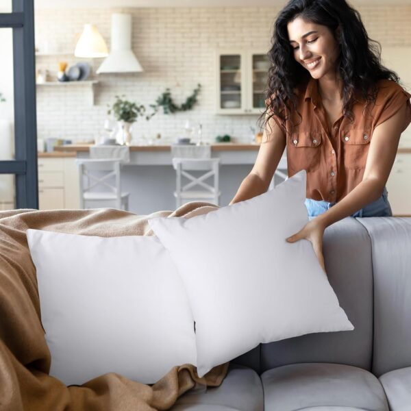 Utopia Bedding Throw Pillows Insert (Pack of 2, White) - 22 x 22 Inches Bed and Couch Pillows - Indoor Decorative Pillows - Image 5