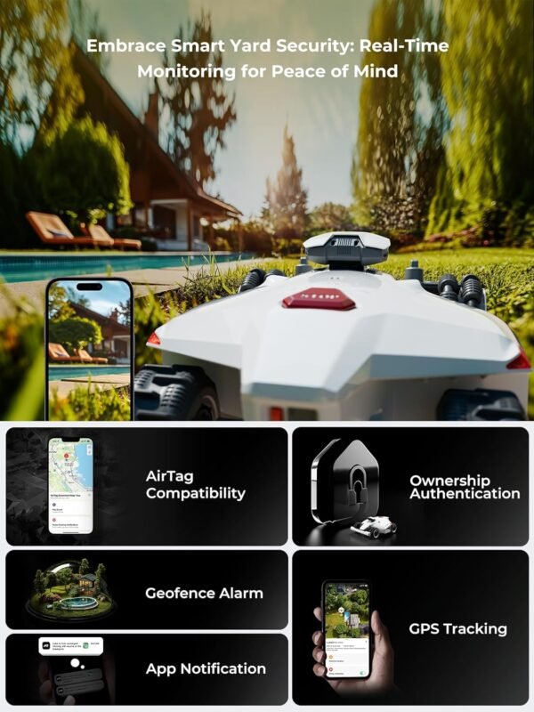 LUBA 2 AWD 10000H Robot Lawn Mower, Perimeter Wire Free Vision Robotic Lawnmower for 2.5 Acres Lawn, Cut Height 2.2"-4.0", 80% Slope, APP Control Compatible with Alexa, All-Wheel Drive, Anti-Theft - Image 8
