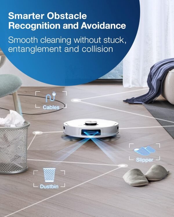 ECOVACS DEEBOT T9+ Robot Vacuum and Mop Combo with Auto-Empty Station, Precision Laser Mapping, 3D Maps, Oscillating Mopping, 3000Pa Suction, Hands-Free Cleaning for Up to 60 days, Air Freshener,White - Image 6