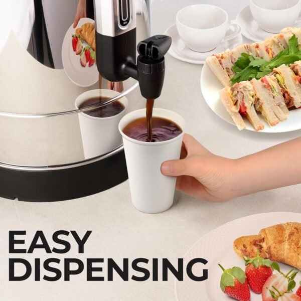 Zulay Commercial Coffee Maker - 100 Cup Coffee Percolator With Double-Wall Stainless Steel & Twist-Lock Lid - Quick Brewing Coffee Urn With Keep-Warm Mode For Events & Catering - Silver - Image 4