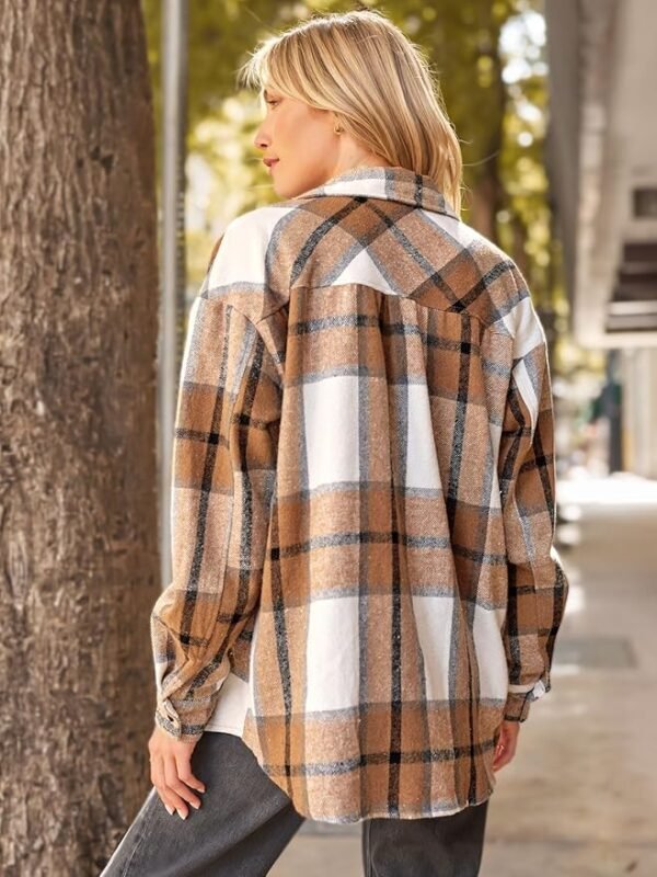 AUTOMET Womens Fall Outfits Fashion Clothes Shackets Flannel Plaid Button Down Long Sleeve Shirts Jackets 2024 - Image 4