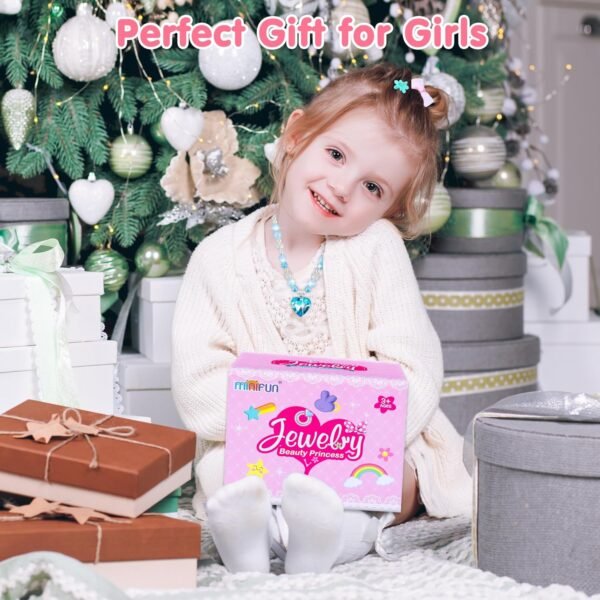 Jewelry Toys for Girls, 172Pcs Jewel Rings, Necklaces, Bracelets, Hair Ties, Hair Clips, Princess Dress Up Toys Pretend Play Jewelry Set, Gift Toys for Age 3 4 5 6 7 8 9+ Girls Kids Toddlers - Image 2