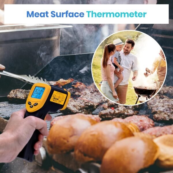 Etekcity Infrared Thermometer Laser Temperature Gun 774, Meat Food Candy Oven Thermometer for Griddle Accessories, Heat Gun for Cooking Refrigerator Tools, Yellow, -58°F to 842°F - Image 2