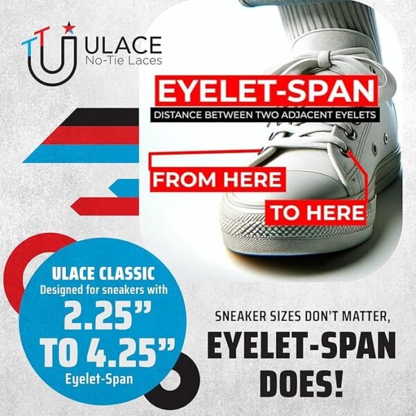 uLace Classic No-Tie Shoelaces - Elastic Shoe Laces for Sneakers | Stretchy, Elastic Laces | Easy Installation - 14 Laces - Image 7