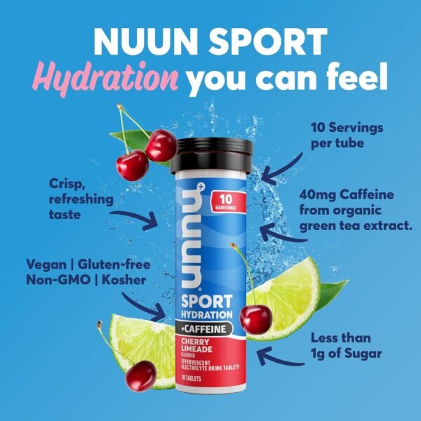 Nuun Sport + Caffeine Electrolyte Tablets for Proactive Hydration, Mixed Flavor Box, 4 Pack (40 Servings) - Image 3