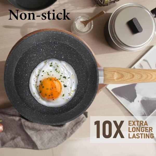 Kitchen Academy Induction Cookware Sets - 12 Piece Gray Cooking Pan Set, Granite Nonstick Pots and Pans Set - Image 6
