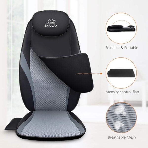 Snailax Shiatsu Massage Cushion with Heat Massage Chair Pad Kneading Back Massager for Home Office Seat use - Image 8