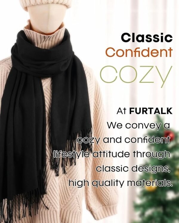 FURTALK Winter Scarf for Women Pashmina Shawl Wraps Cashmere Feel Warm Fashion Blanket Scarves - Image 5