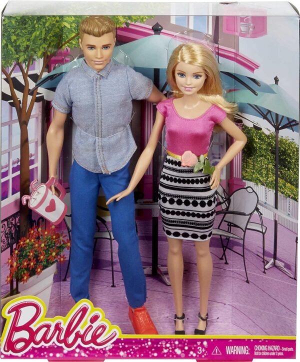 Barbie & Ken Doll Set, 2-Pack of Fashion Dolls Featuring Removable Clothes Including Denim Button Down & Pink Blouse (Amazon Exclusive) - Image 3