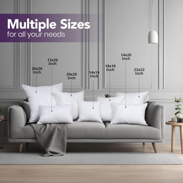 Utopia Bedding Throw Pillows Insert (Pack of 2, White) - 22 x 22 Inches Bed and Couch Pillows - Indoor Decorative Pillows - Image 4