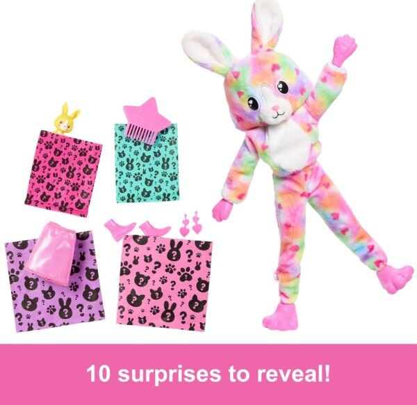 Barbie Cutie Reveal Doll & Accessories, Color Dream Series, Tie-Dyed Bunny Costume & 10 Surprises Including Color Change - Image 6