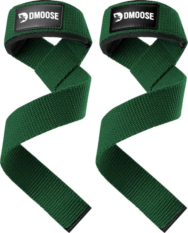 DMoose Fitness Lifting Straps - 4mm Neoprene Padded Wrist Straps for Weightlifting & Powerlifting - Cotton Lifting Strap with Silicone Grip for Men & Women - Durable Deadlift Straps for Gym Workout - Image 6