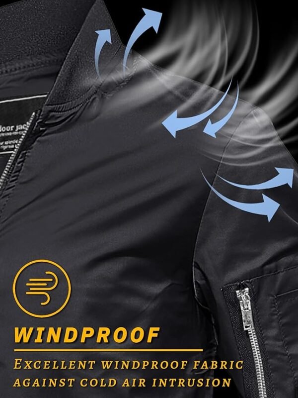 TACVASEN Men's Bomber Jacket Lightweight Casual Spring Fall Windbreaker Zip Up Coat with Pocket - Image 4