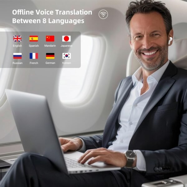 M3 Offline AI Translator Earbuds Support 144 Languages & Accents Translation Two-Way Translation Translator Device AI Translation Earbuds Real Time - Image 6