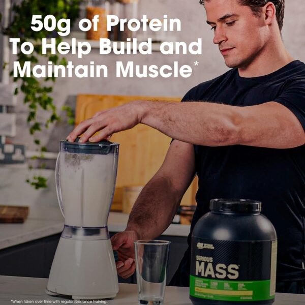 Optimum Nutrition Serious Mass, Weight Gainer Protein Powder, Mass Gainer, Vitamin C and Zinc for Immune Support, Creatine, Chocolate, 12 Pound (Packaging May Vary) - Image 5