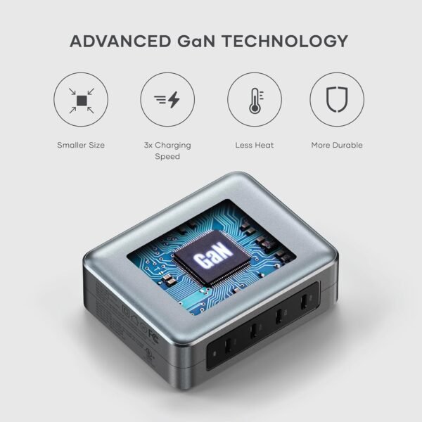 Satechi GaN Travel Charger, 145W GaN USB C Charger with 4 Ports, 2X USB C PD 3.1 and 2X USB C PD 3.0, Fast Charging Travel Station for Apple, Windows and Most USB C Devices - Image 3