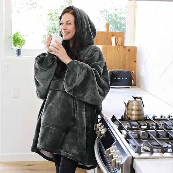 Catalonia Oversized Blanket Hoodie Sweatshirt, Wearable Sherpa Lounging Pullover for Adults Women Men - Image 3